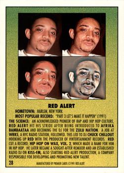 1991 Premier Rap Pack #28 Red Alert Back