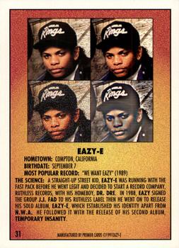 1991 Premier Rap Pack #31 Eazy-E Back