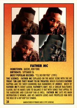 1991 Premier Rap Pack #34 Father MC Back