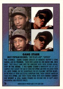 1991 Premier Rap Pack #36 Gang Starr Back