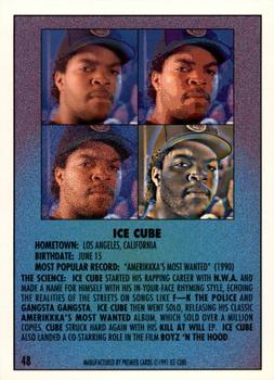 1991 Premier Rap Pack #48 Ice Cube Back