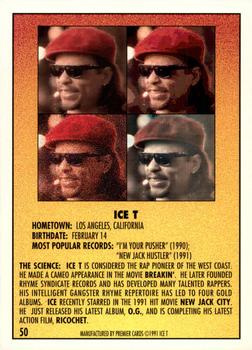 1991 Premier Rap Pack #50 Ice T Back