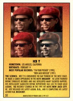 1991 Premier Rap Pack #51 Ice T Back