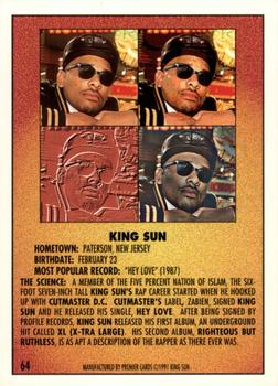 1991 Premier Rap Pack #64 King Sun Back
