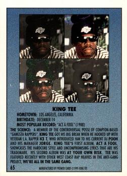 1991 Premier Rap Pack #65 King Tee Back