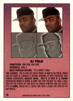 1991 Premier Rap Pack #70 DJ Polo Back