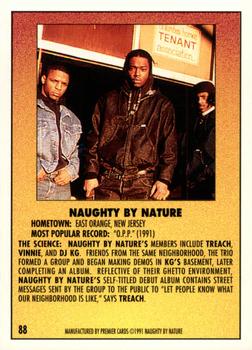 1991 Premier Rap Pack #88 Naughty by Nature Back