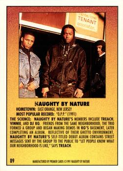 1991 Premier Rap Pack #89 Naughty by Nature Back