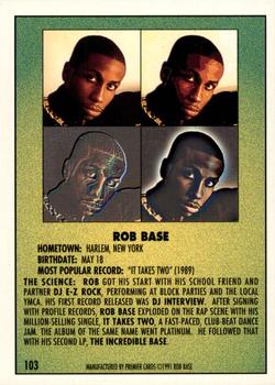 1991 Premier Rap Pack #103 Rob Base Back