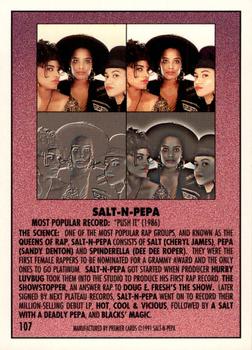 1991 Premier Rap Pack #107 Salt-n-Pepa Back