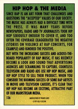 1991 Premier Rap Pack #136 Hip Hop & the Media Back