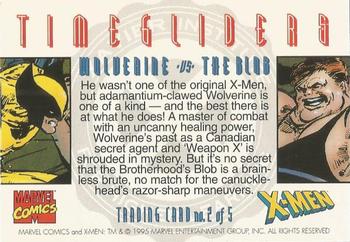 1995 Roy Rogers X-Men Timegliders #2 Wolverine / The Blob Back
