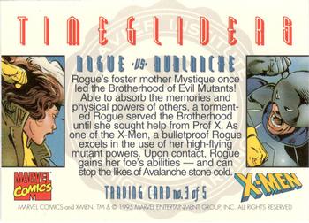 1995 Roy Rogers X-Men Timegliders #3 Rogue / Avalanche Back