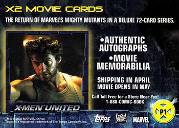 2003 Topps X2: X-Men United - Promo #P1 Wolverine Back