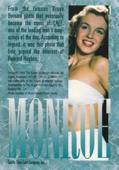 1993 Sports Time Marilyn Monroe #1 From the famous Bruno Bernard photo that eve Back
