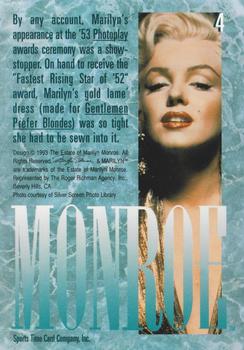 1993 Sports Time Marilyn Monroe #4 By any account, Marilyn's appearance at the Back