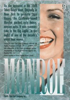 1993 Sports Time Marilyn Monroe #9 As she appeared in the 1949 Tobey Beach shoo Back