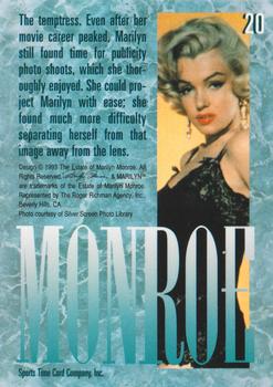 1993 Sports Time Marilyn Monroe #20 The temptress. Even after her movie career p Back