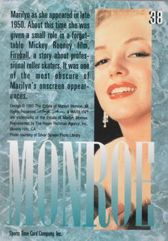 1993 Sports Time Marilyn Monroe #38 Marilyn as she appeared in late 1950. About Back