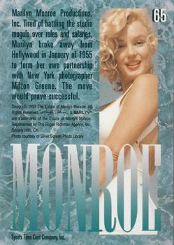 1993 Sports Time Marilyn Monroe #65 Marilyn Monroe Productions, Inc. Tired of ba Back
