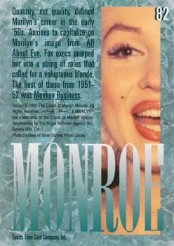 1993 Sports Time Marilyn Monroe #82 Quantity, not quality, defined Marilyn's car Back
