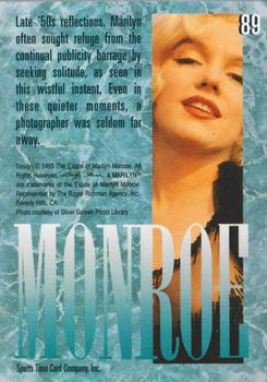 1993 Sports Time Marilyn Monroe #89 Late '50s reflections. Marilyn often sought Back