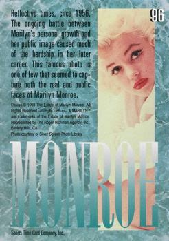 1993 Sports Time Marilyn Monroe #96 Reflective times, circa 1956. The ongoing ba Back