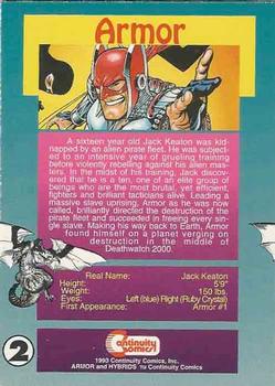 1993 Continuity Comics Promos #2 Armor Back