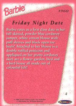 1996 Tempo 36 Years of Barbie #4 1960: Friday Nite Date Back