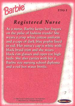 1996 Tempo 36 Years of Barbie #7 1961: Registered Nurse Back