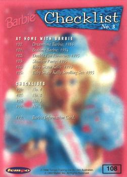 1996 Tempo 36 Years of Barbie #108 Checklist No. 3 Back