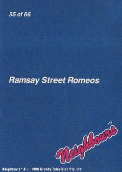 1988 Topps Neighbours Series 1 #55 Ramsey Street Romeos Back