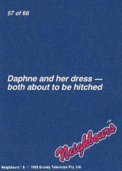 1988 Topps Neighbours Series 1 #57 Daphne and her dress - both about to be hitched Back