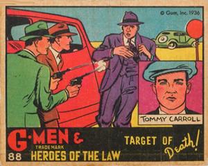 1935-37 Gum Inc. G-Men & Heroes of the Law (R60) #88 Tommy Carroll Front