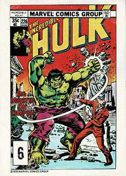 1978 Drake's Cakes The Incredible Hulk #6 Incredible Hulk #226 Front
