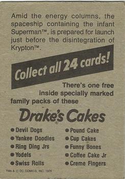 1978 Drake's Cakes Superman: The Movie #15 Superman: The Movie. Scene #15 Back