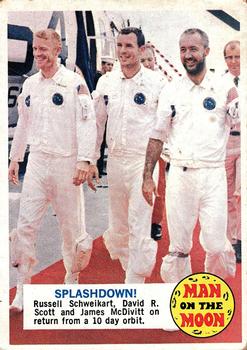 1969 Topps Man on the Moon #49B Splashdown Front