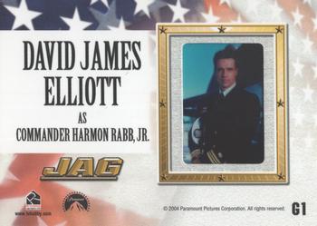 2006 TK Legacy JAG Premiere Edition - JAG Clips #G1 Commander Harmon Rabb, Jr. (dress blues) Back
