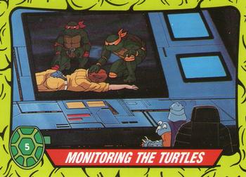 1990 Topps Ireland Ltd Teenage Mutant Hero Turtles #5 Monitoring the Turtles Front