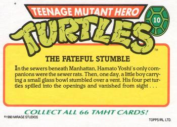 1990 Topps Ireland Ltd Teenage Mutant Hero Turtles #10 The Fateful Stumble Back