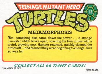 1990 Topps Ireland Ltd Teenage Mutant Hero Turtles #12 Metamorphosis Back