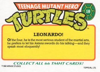 1990 Topps Ireland Ltd Teenage Mutant Hero Turtles #18 Leonardo! Back
