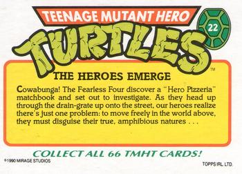 1990 Topps Ireland Ltd Teenage Mutant Hero Turtles #22 The Heroes Emerge Back