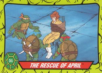 1990 Topps Ireland Ltd Teenage Mutant Hero Turtles #31 The Rescue of April Front