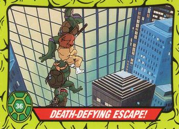 1990 Topps Ireland Ltd Teenage Mutant Hero Turtles #36 Death-Defying Escape! Front