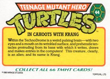 1990 Topps Ireland Ltd Teenage Mutant Hero Turtles #44 In Cahoots with Krang Back
