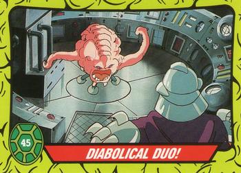 1990 Topps Ireland Ltd Teenage Mutant Hero Turtles #45 Diabolical Duo! Front