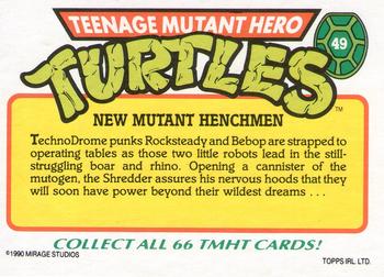1990 Topps Ireland Ltd Teenage Mutant Hero Turtles #49 New Mutant Henchmen Back