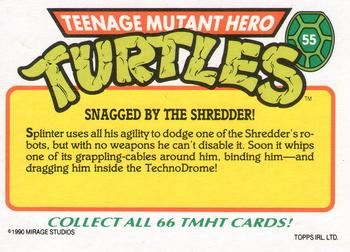 1990 Topps Ireland Ltd Teenage Mutant Hero Turtles #55 Snagged By the Shredder Back