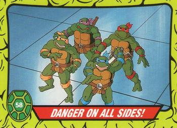 1990 Topps Ireland Ltd Teenage Mutant Hero Turtles #58 Danger on All Sides! Front
